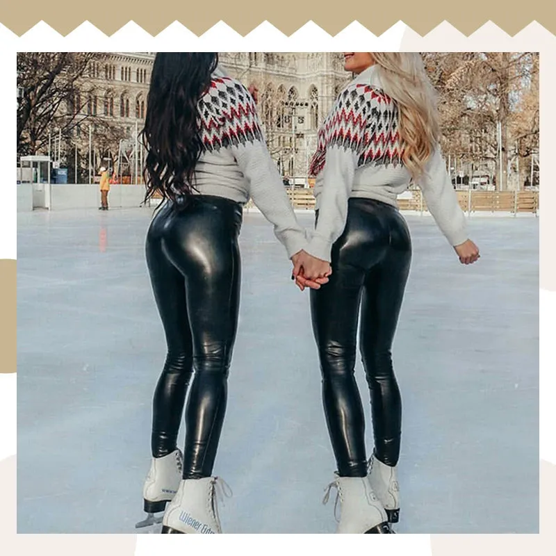 ✨ 50%-off Sale✨ S-shaped Thickened PU Leather Leggings