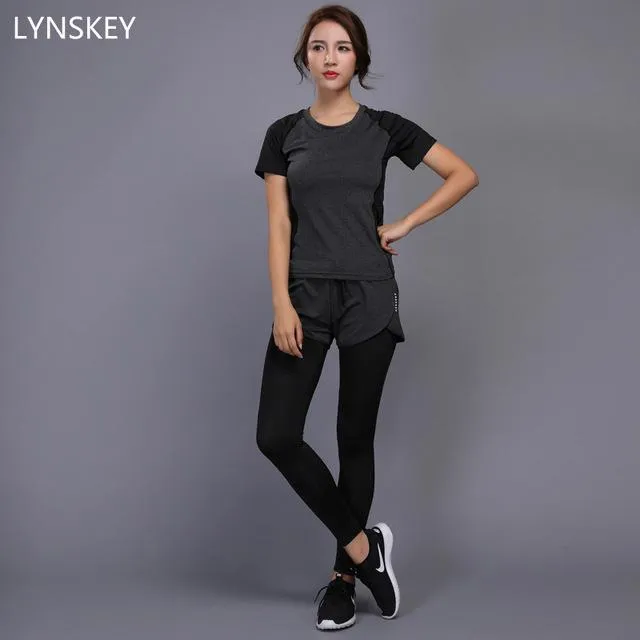 2 Pieces Women Yoga Set Fitness Gym Clothes Running Tennis Shirt Pants Yoga Leggings Jogging Workout Sport Suit