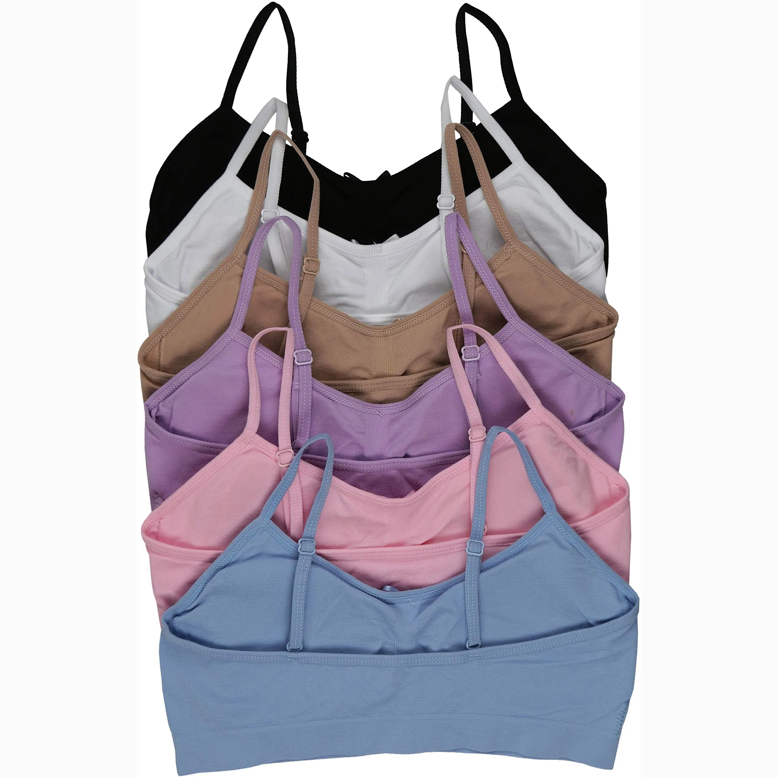 6-Pack: ToBeInStyle Girls' Soft Pastel Training Bras