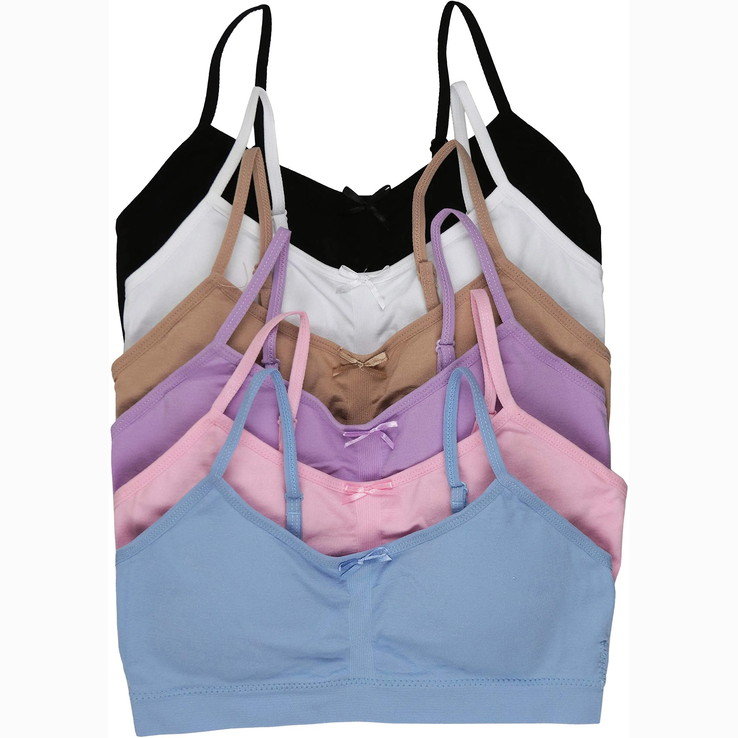 6-Pack: ToBeInStyle Girls' Soft Pastel Training Bras