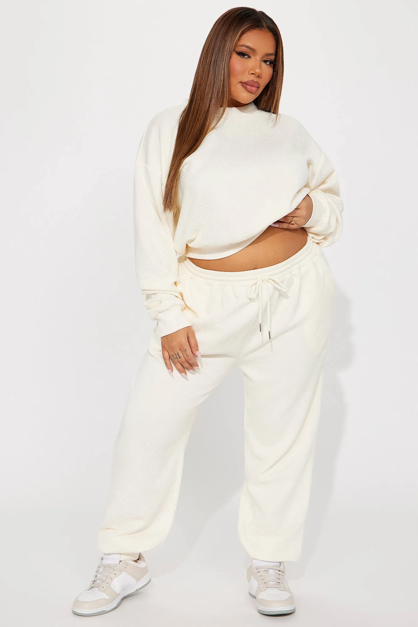 Annabelle Textured Sweatsuit - Cream