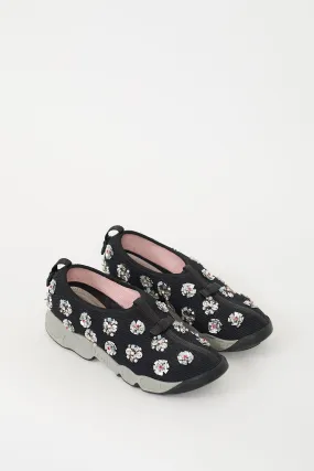 Black & Multi Fusion Floral Sneaker