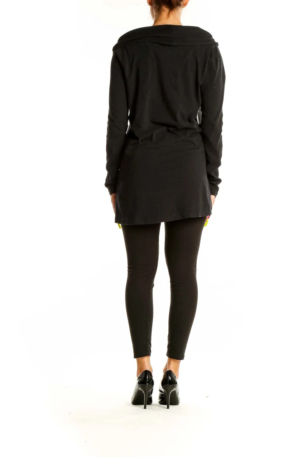 Black Asymmetric Zip-Up Athletic Jacket