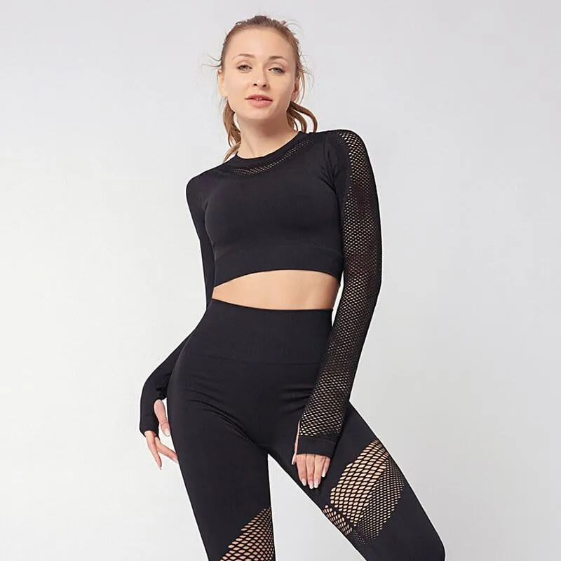 Casual Long Sleeve Cutout High Waist Bodycon Skinny Pant Sets