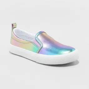 Cat & Jack Girls Kids Sariah Rainbow Stripes Slip-On Sneakers 86795886