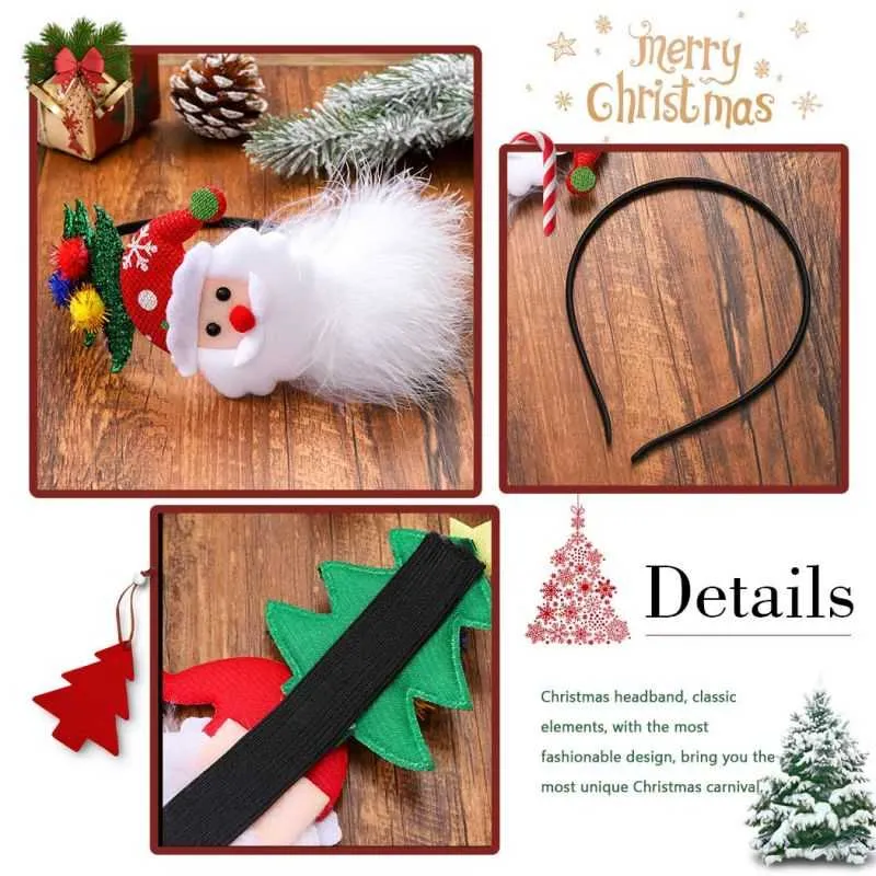 Christmas Headbands White Feather Xmas