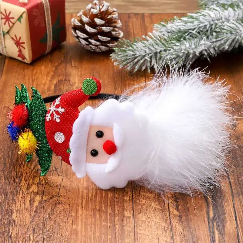 Christmas Headbands White Feather Xmas