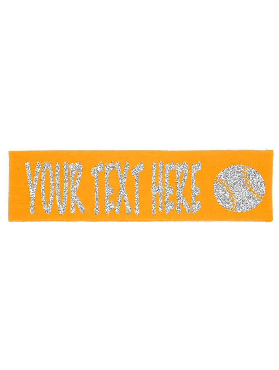 Custom Baseball Headband (Cotton/Lycra) - Sparkle Letters!