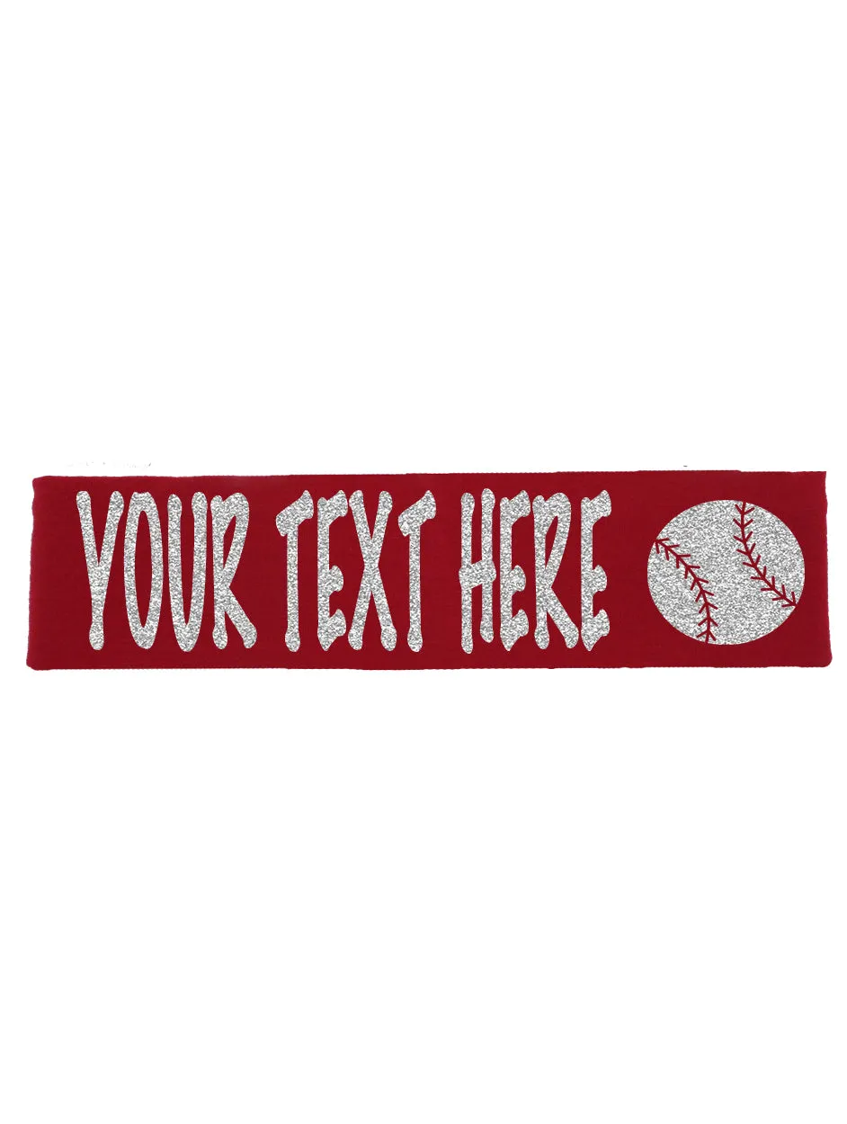 Custom Baseball Headband (Cotton/Lycra) - Sparkle Letters!