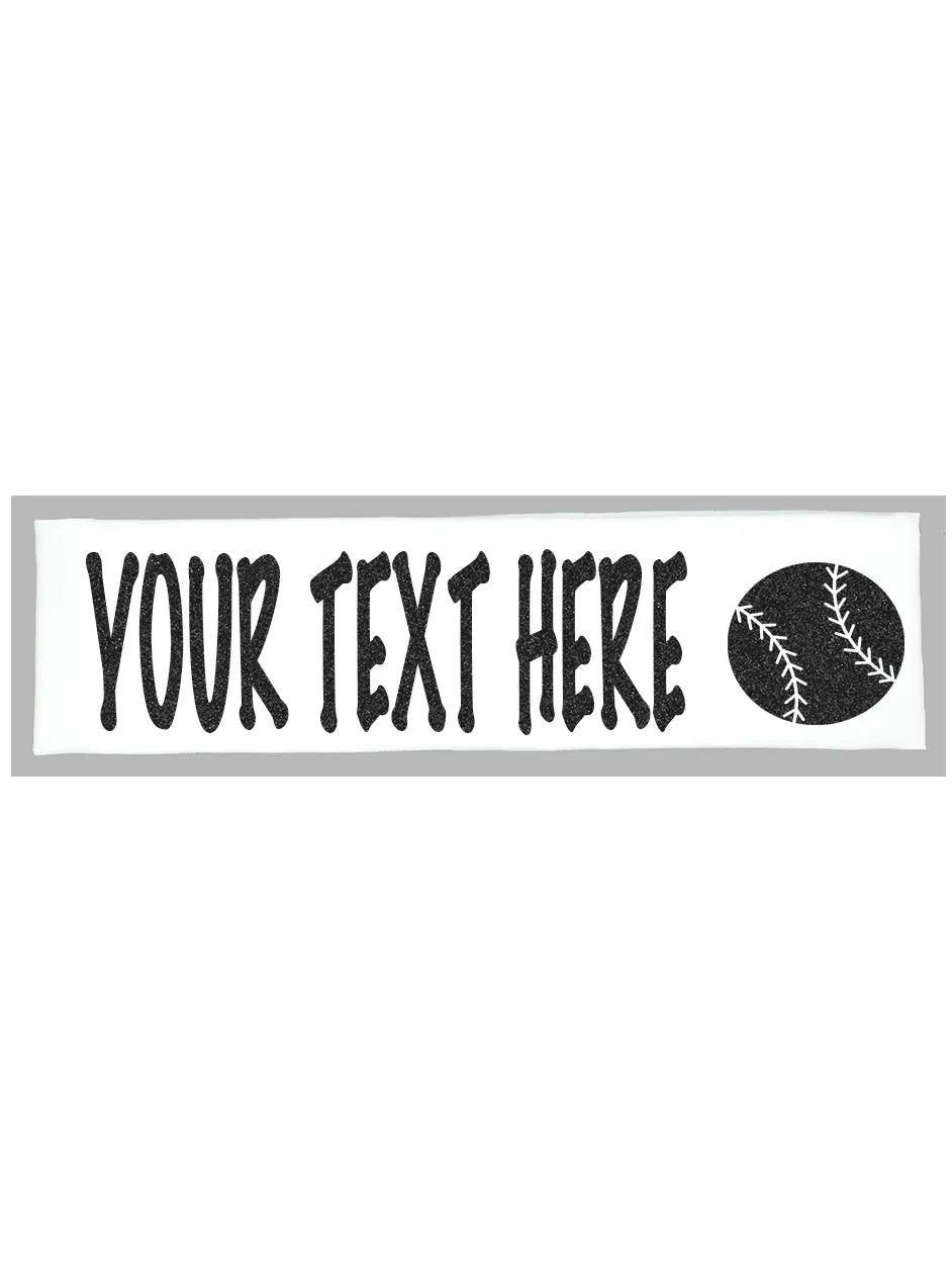 Custom Baseball Headband (Cotton/Lycra) - Sparkle Letters!