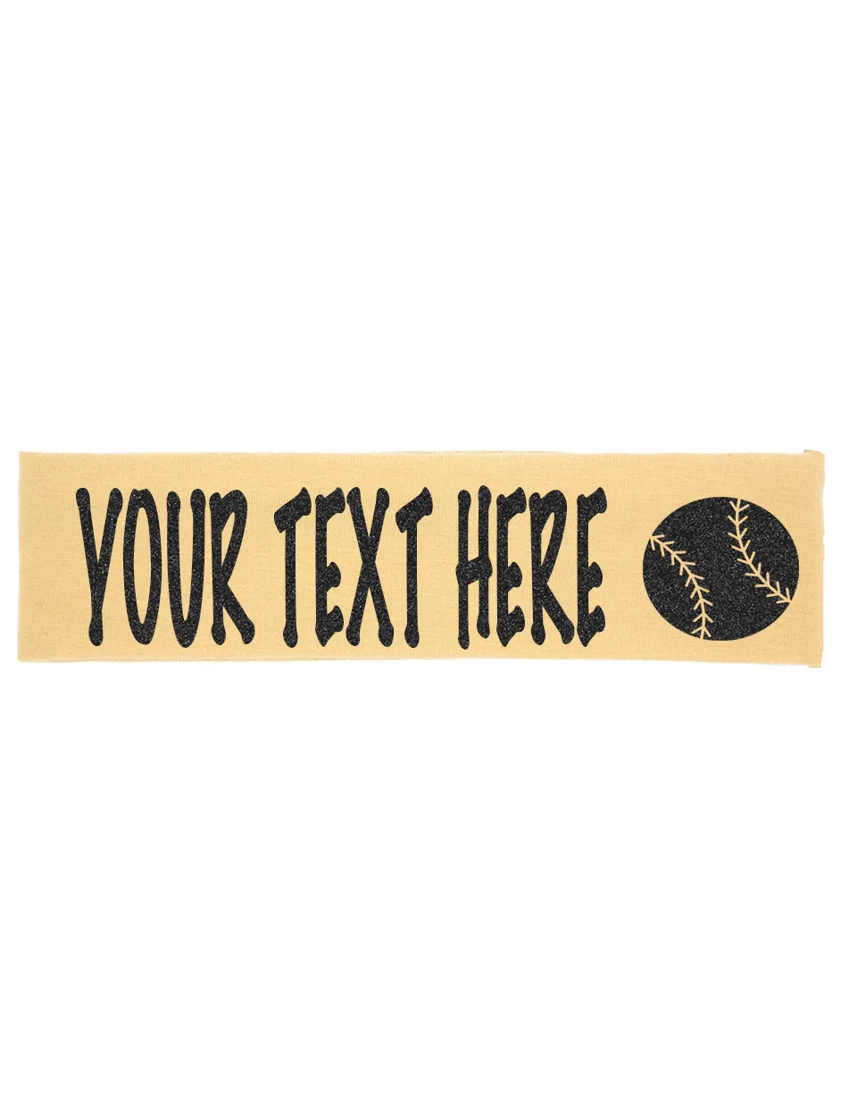 Custom Baseball Headband (Cotton/Lycra) - Sparkle Letters!