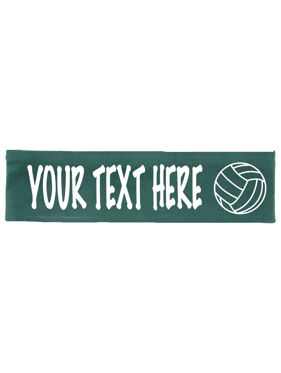 Custom VOLLEYBALL Cotton Headband - Flat (Non Sparkle) Letters!