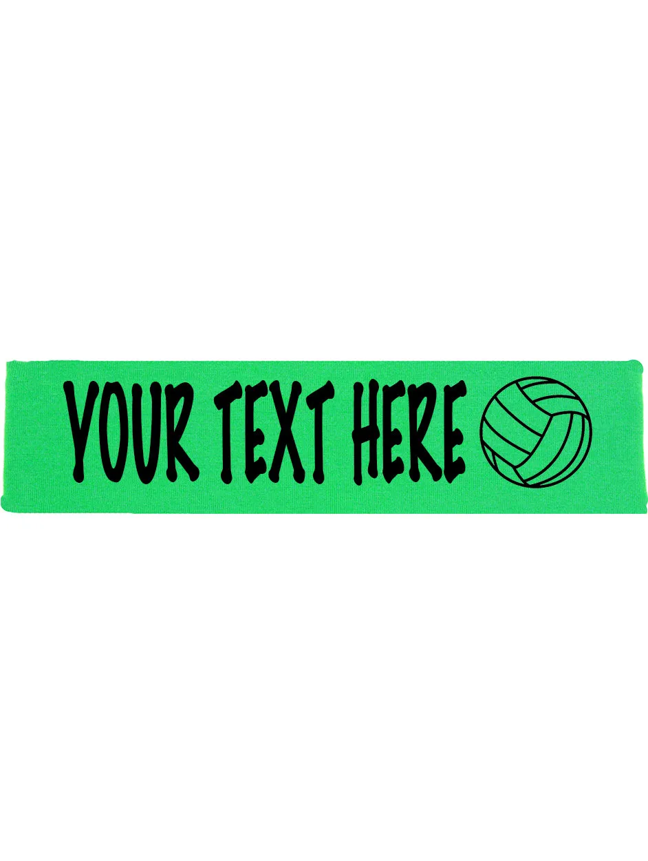 Custom VOLLEYBALL Cotton Headband - Flat (Non Sparkle) Letters!