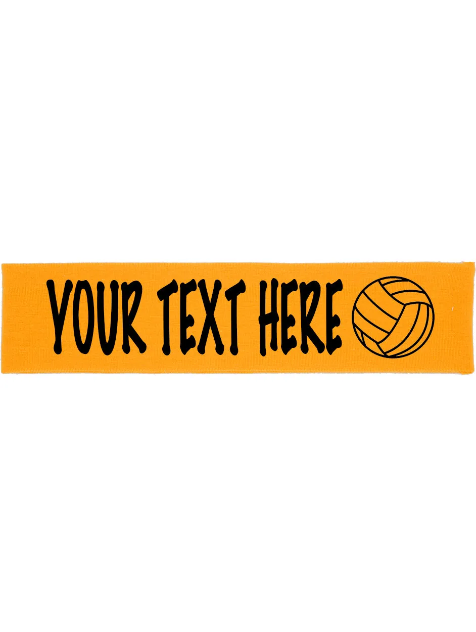 Custom VOLLEYBALL Cotton Headband - Flat (Non Sparkle) Letters!