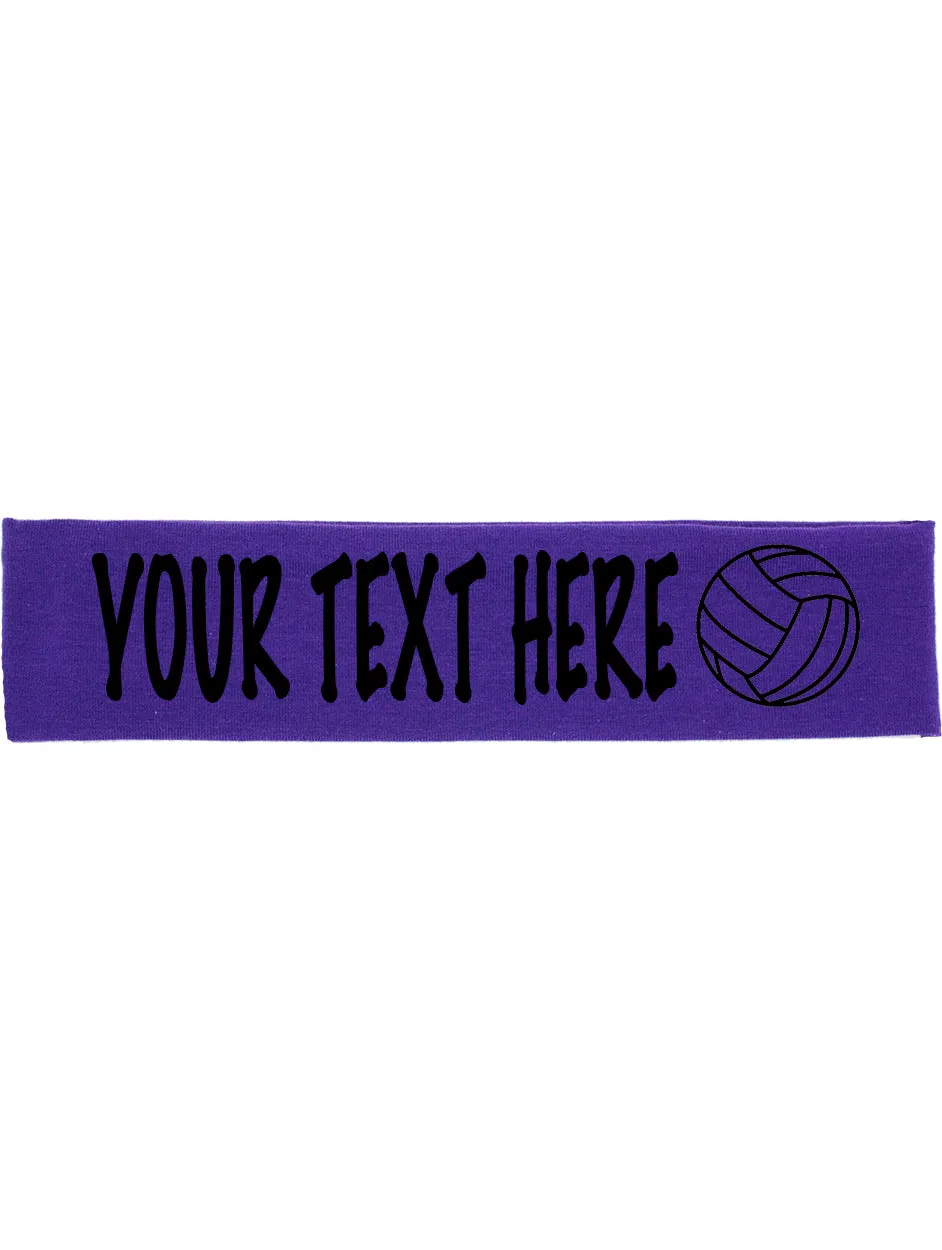 Custom VOLLEYBALL Cotton Headband - Flat (Non Sparkle) Letters!
