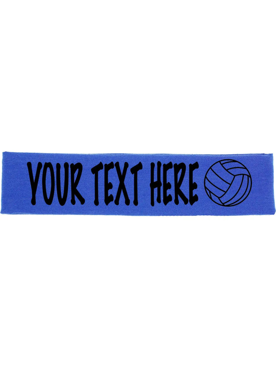 Custom VOLLEYBALL Cotton Headband - Flat (Non Sparkle) Letters!