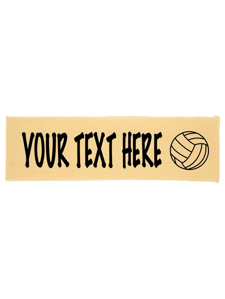 Custom VOLLEYBALL Cotton Headband - Flat (Non Sparkle) Letters!