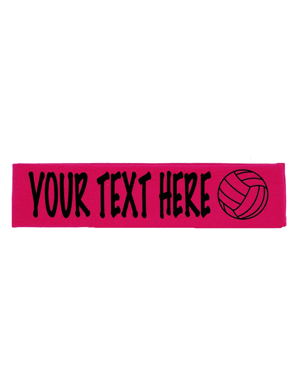 Custom VOLLEYBALL Cotton Headband - Flat (Non Sparkle) Letters!