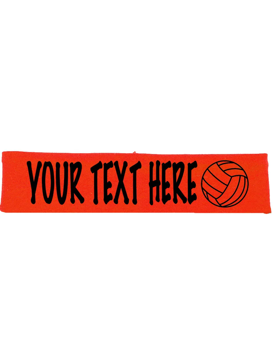 Custom VOLLEYBALL Cotton Headband - Flat (Non Sparkle) Letters!