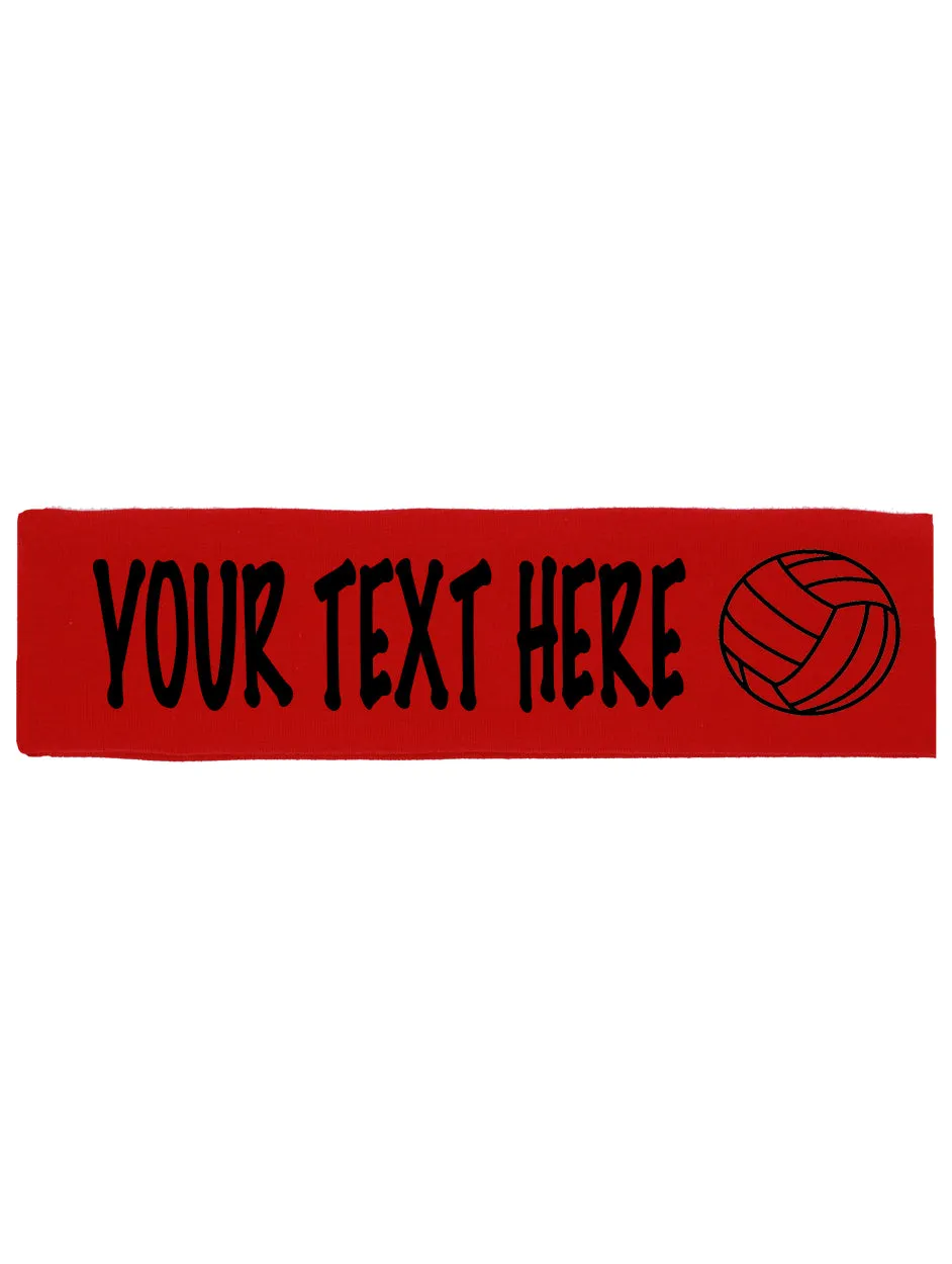 Custom VOLLEYBALL Cotton Headband - Flat (Non Sparkle) Letters!