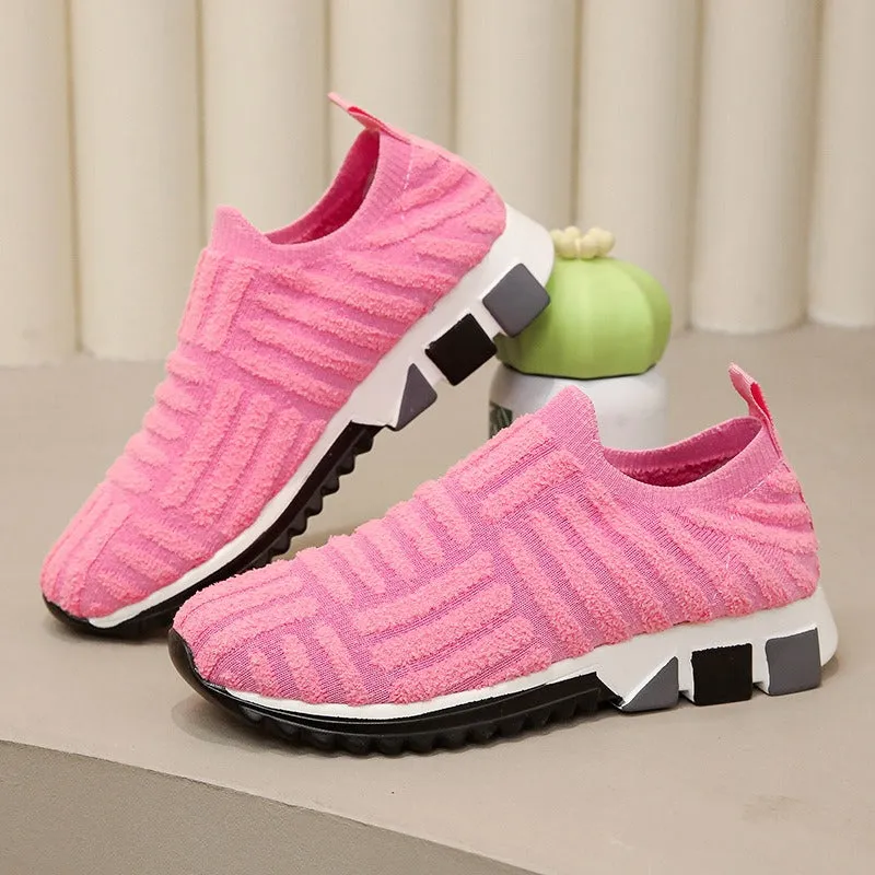 Cuzcare Women Orthopedic Shoes Knit Slip-on Comfy Leisure Sneakers