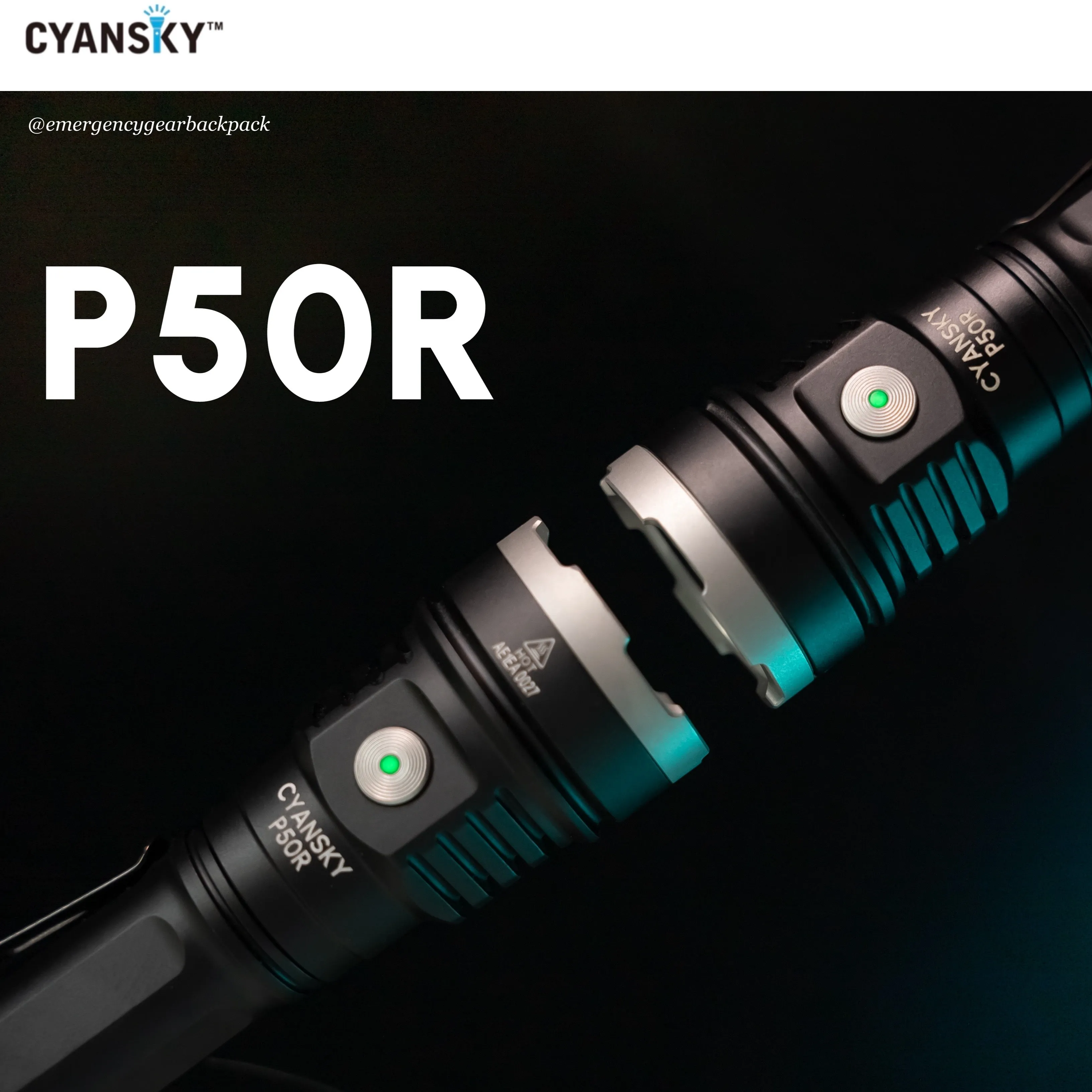 Cyansky P50R High Performance Outdoor Flashlight 12000 Lumens 328M