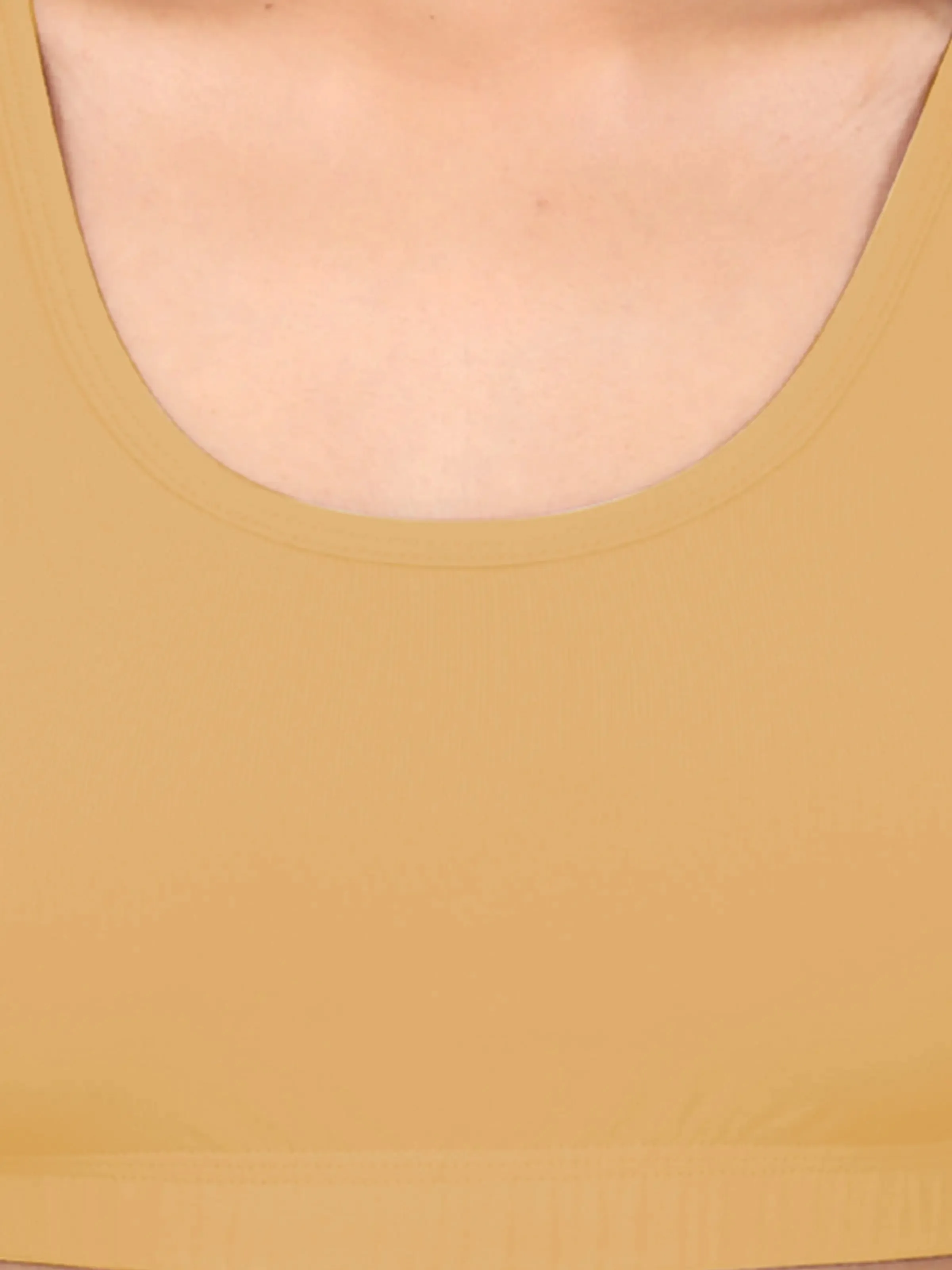 Double-Layer Broad Strap Cotton Sports Bra | Non-Padded | Solid