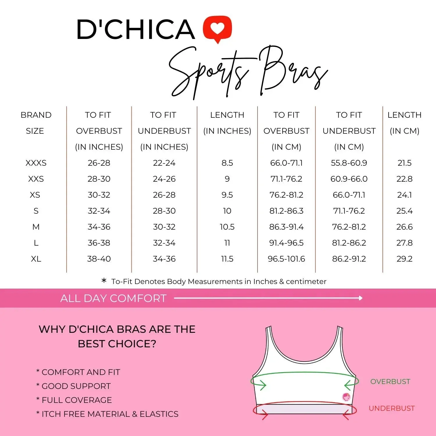 Double-Layer Broad Strap Cotton Sports Bra | Non-Padded | Solid