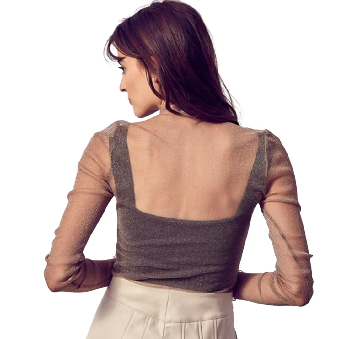 Fancy That Glitter Mesh Top