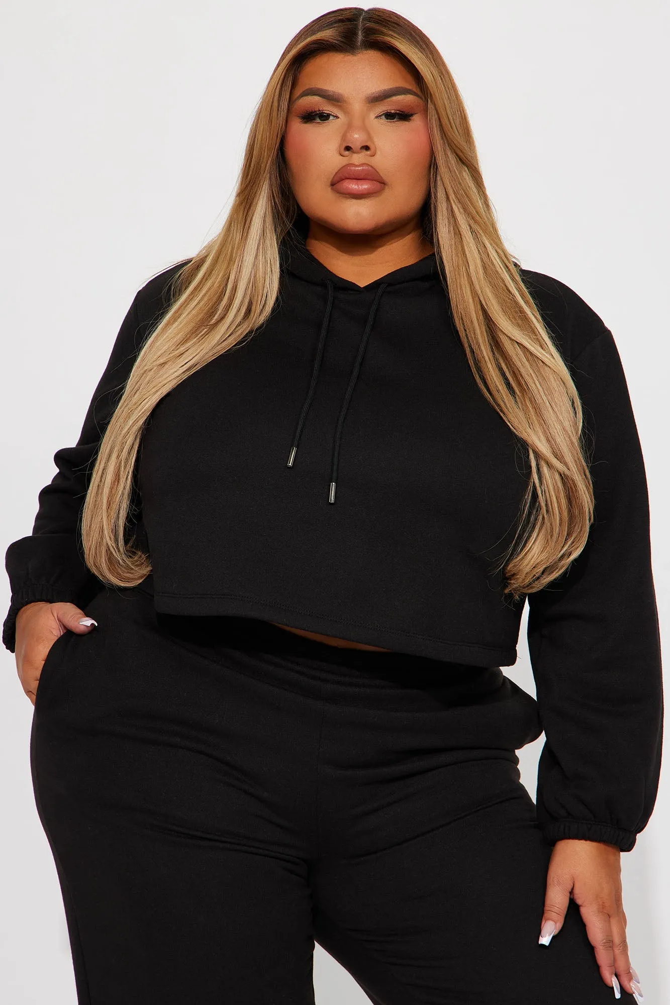 Find Out Fleece Jogger Set - Black