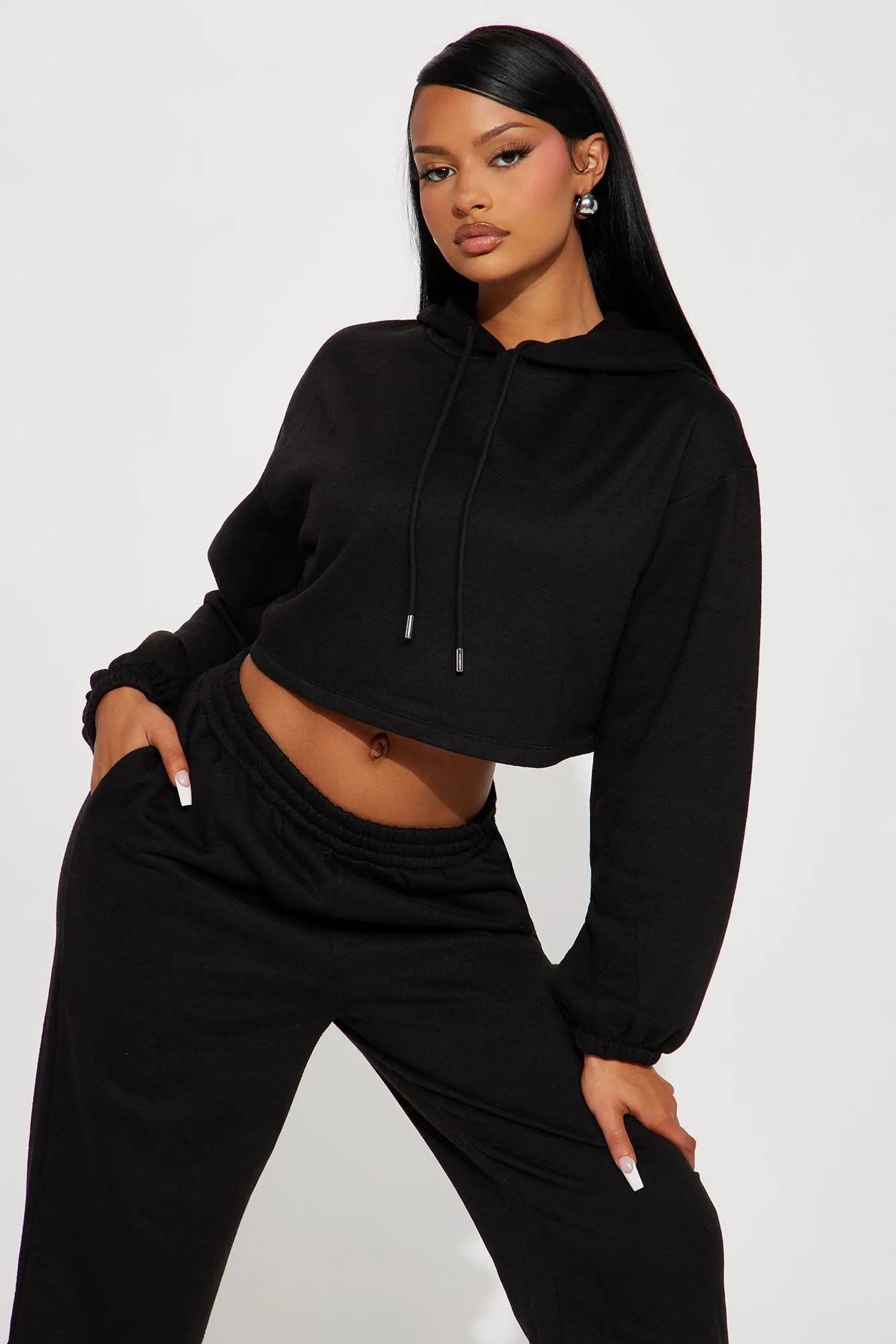 Find Out Fleece Jogger Set - Black