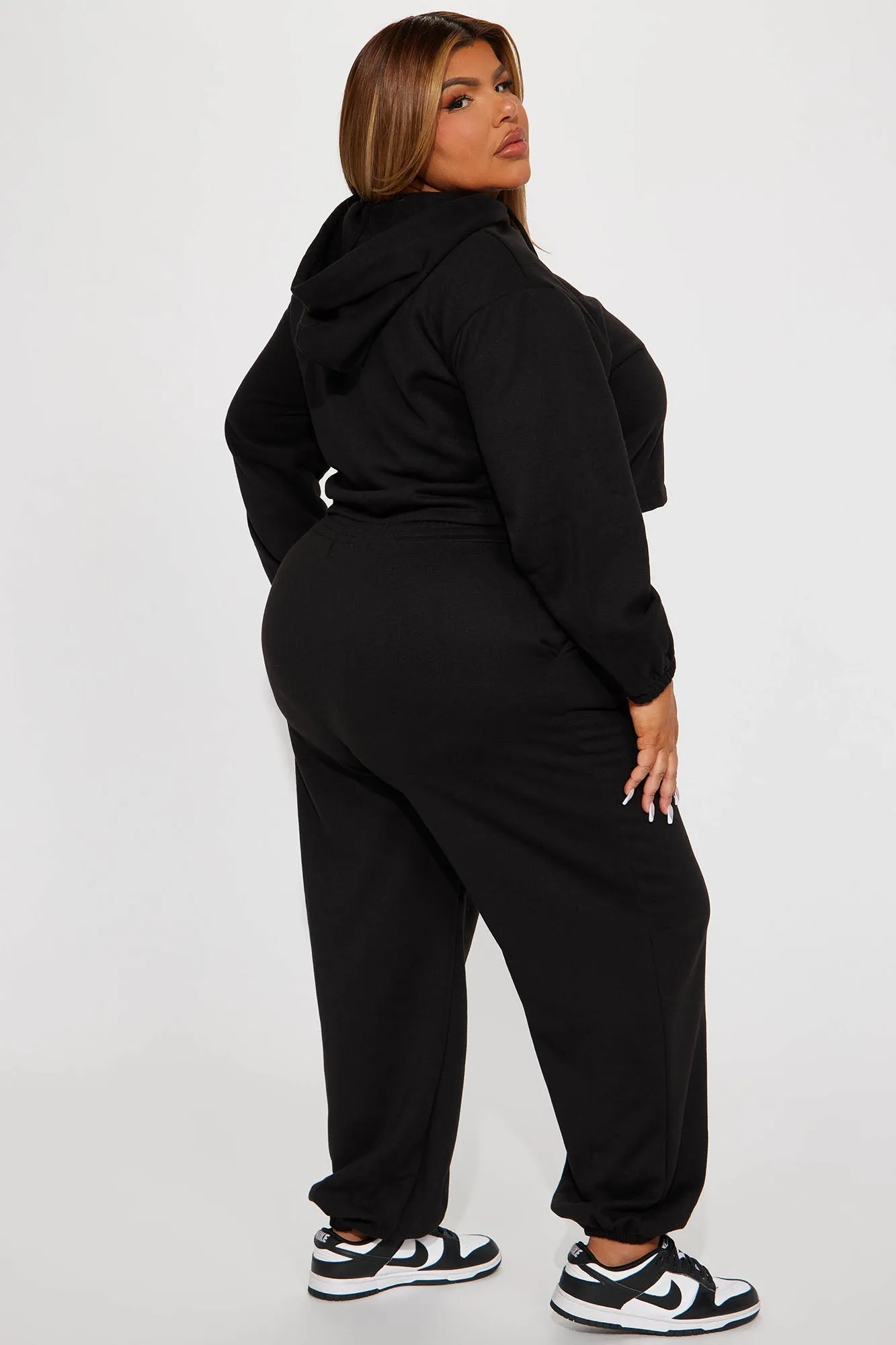 Find Out Fleece Jogger Set - Black