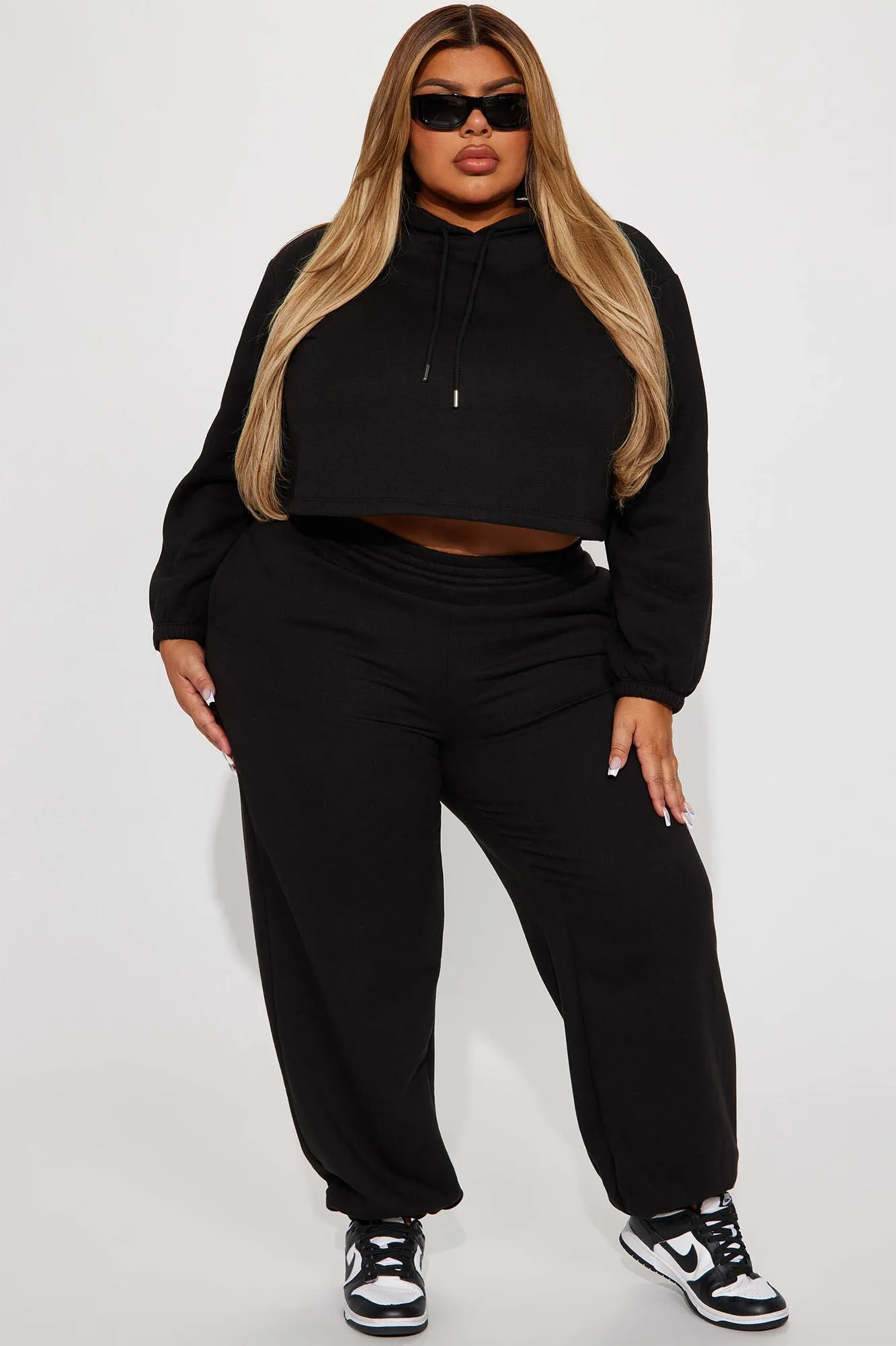 Find Out Fleece Jogger Set - Black