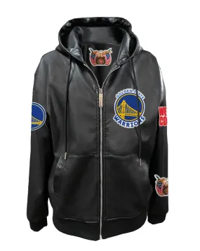 GOLDEN STATE WARRIORS LIGHTWEIGHT VEGAN ZIP-UP HOODED JACKET