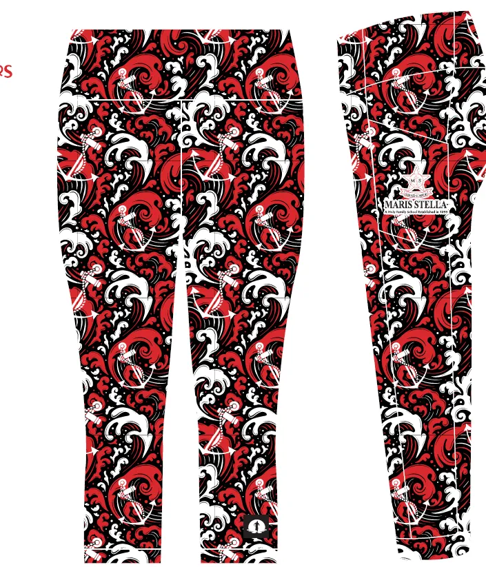 High Waist Funky 3/4 Leggings - Maris Stella