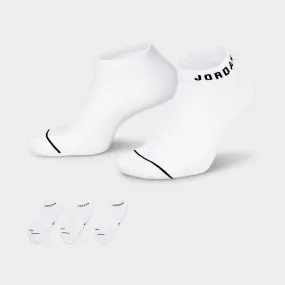 Jordan Everyday No Show Socks (3 Pack) White / Black