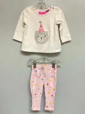 Joules Size 3M White & Pink Birthday Cotton Infant Girls Sets Joules Size 3M White & Pink Birthday Cotton Infant Girls Sets