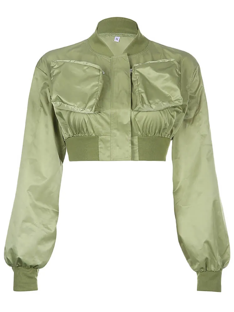Long Sleeve Solid Zip Up Jackers