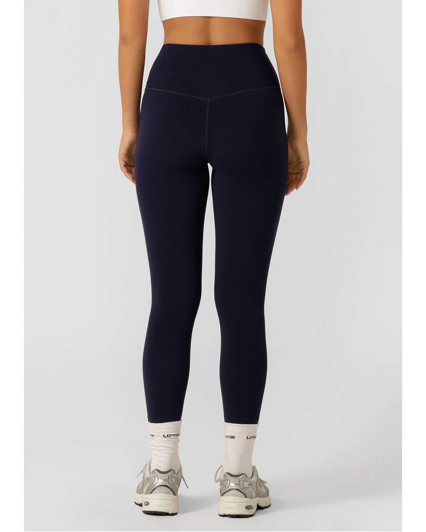 Lorna Jane Lotus No Chafe Phone Pocket Ankle Biter Leggings - French Navy