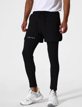 Men's Gym Running Compression Double Deck Leggings 3XL S4902960