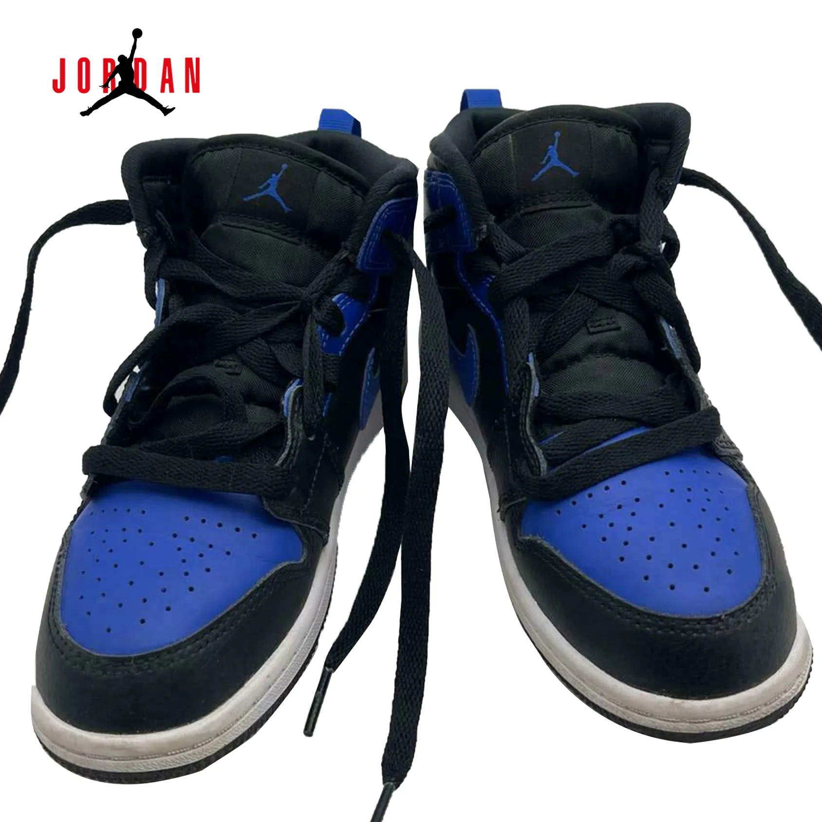 Nike Air Jordan 1 Mid HYPER Royal Blue Black & White 64073- 077