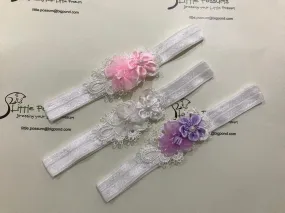 Organza/Satin Flowers Vintage Lace Headband