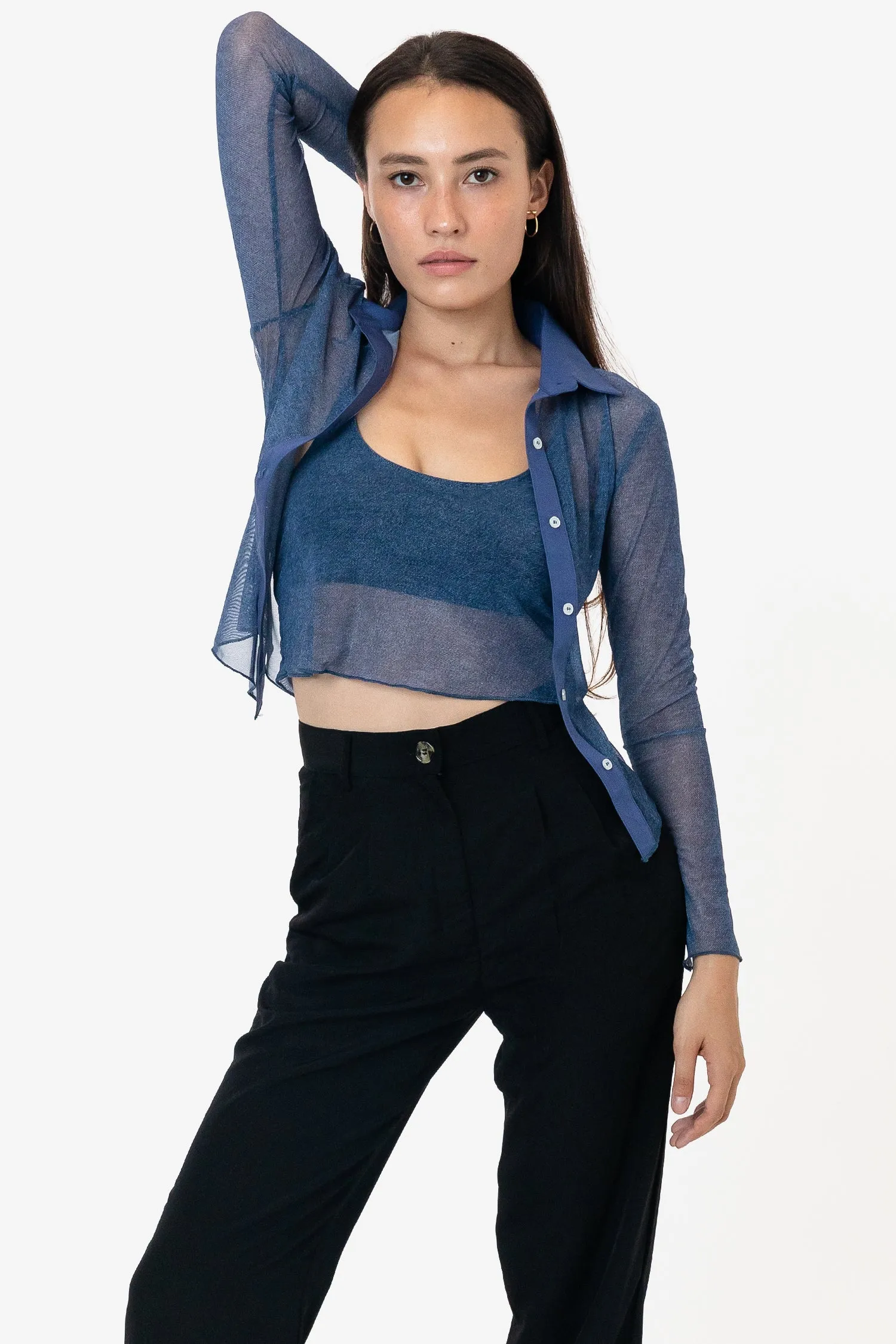 RNS778P - Printed Micro Mesh Spaghetti Tank