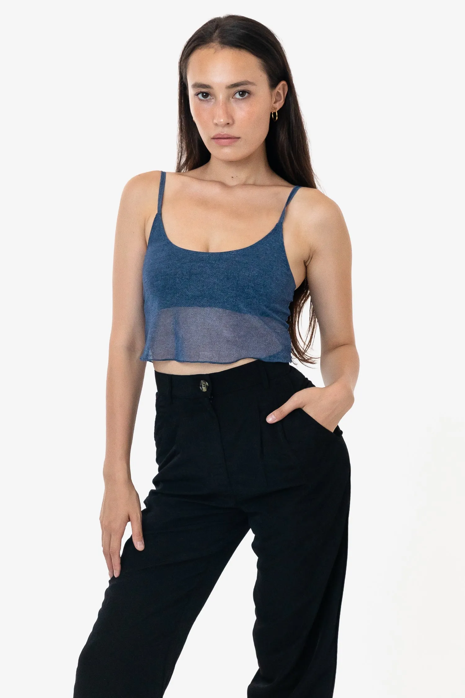 RNS778P - Printed Micro Mesh Spaghetti Tank