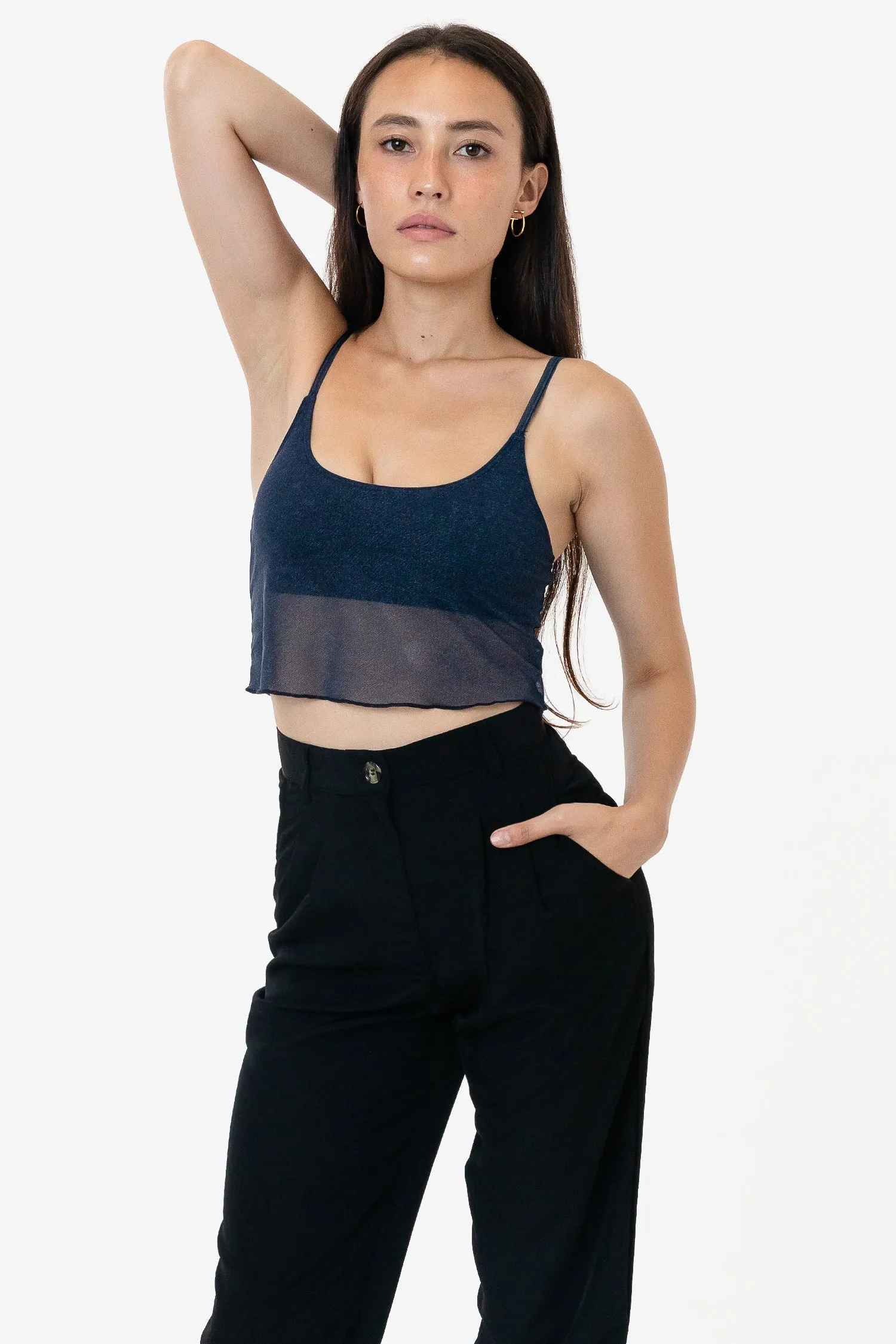 RNS778P - Printed Micro Mesh Spaghetti Tank