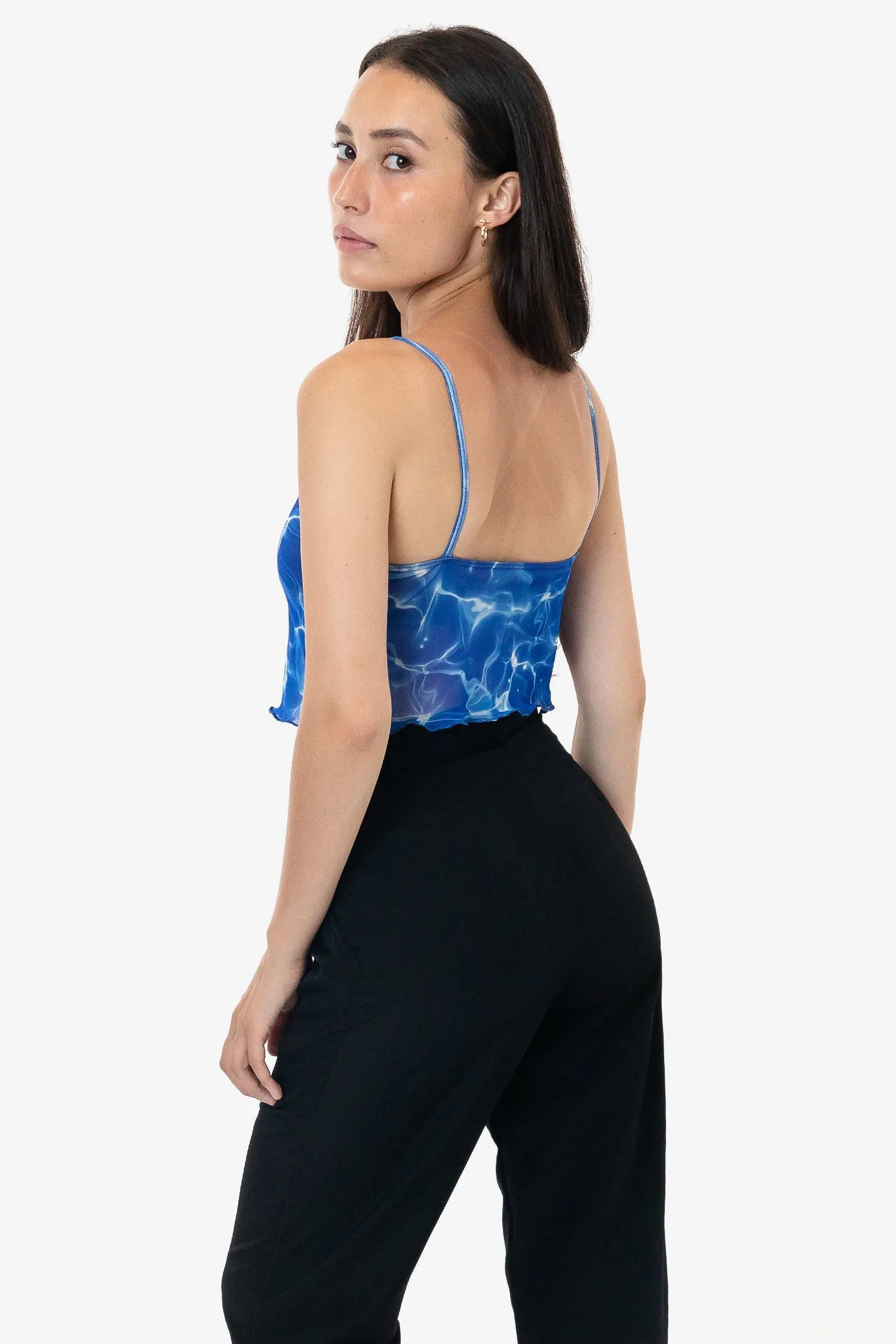 RNS778P - Printed Micro Mesh Spaghetti Tank