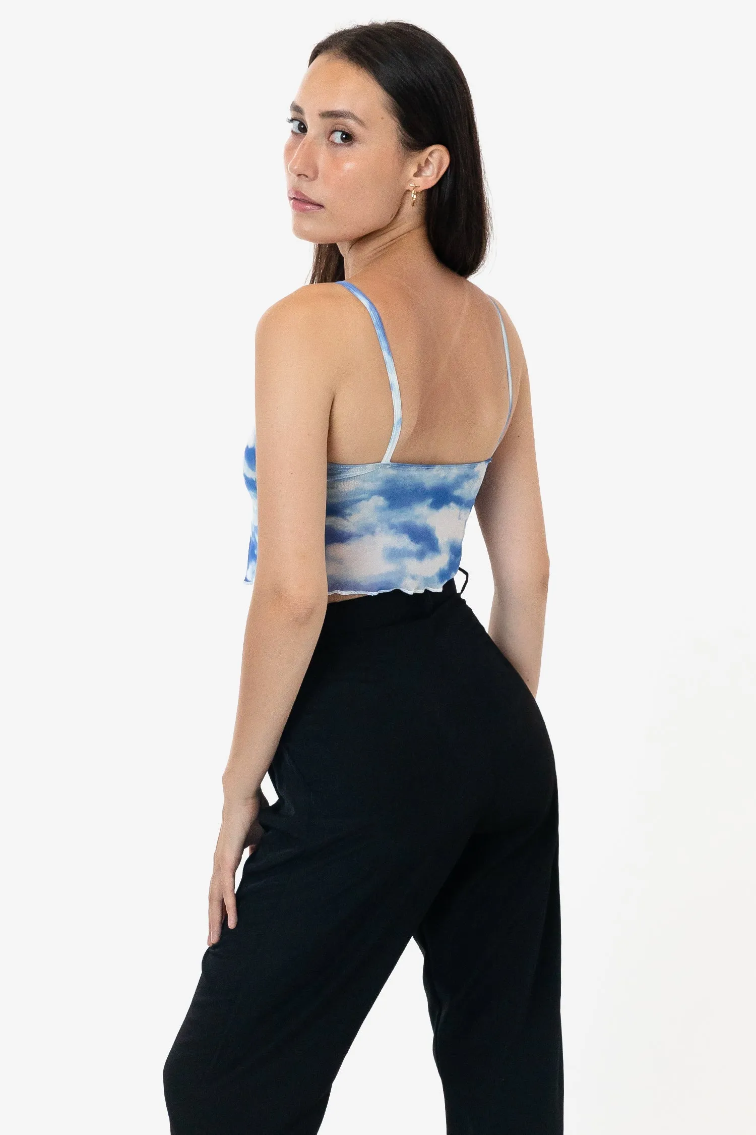 RNS778P - Printed Micro Mesh Spaghetti Tank