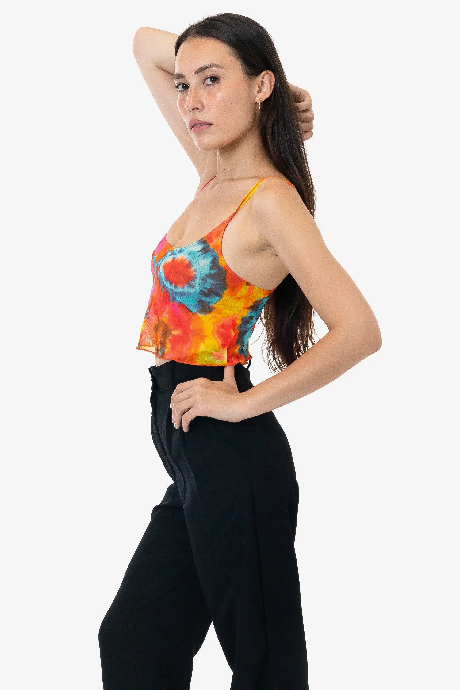 RNS778P - Printed Micro Mesh Spaghetti Tank