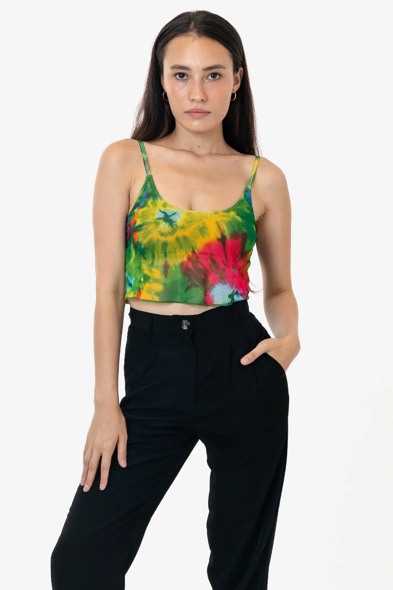 RNS778P - Printed Micro Mesh Spaghetti Tank