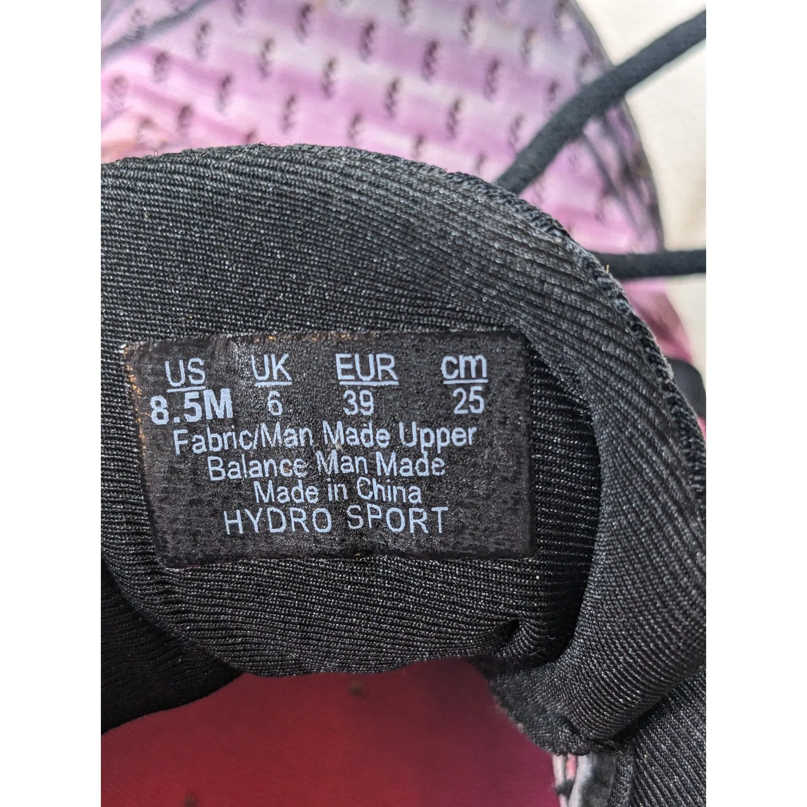 Ryka Shoes Hydro Sport Women 8.5M Black Pink Athletic Water Training Gym Sneaker